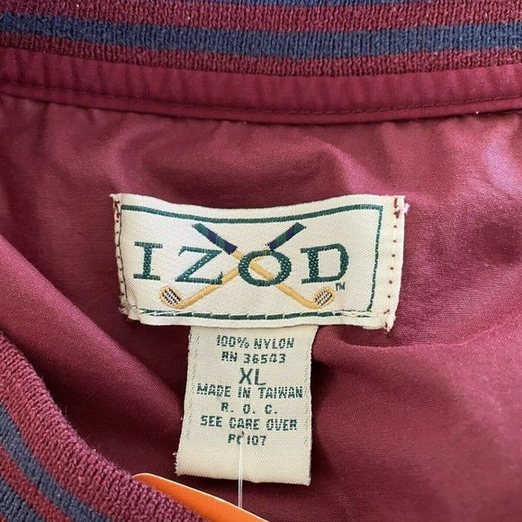 Vintage Izod Wind Breaker Golf V-neck Burgundy - Picture 9 of 12